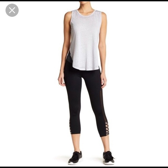 Betsey Johnson criss cross mesh cropped leggings - Picture 7 of 7
